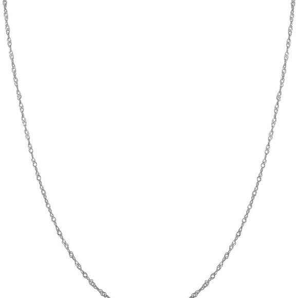 10k White Gold Singapore Chain Necklace For Women - Real Gold choose from 0.7mm, - Picture 1 of 6